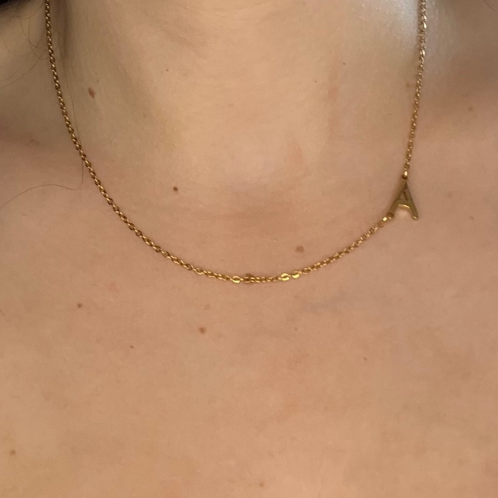 Floating A initial Necklace